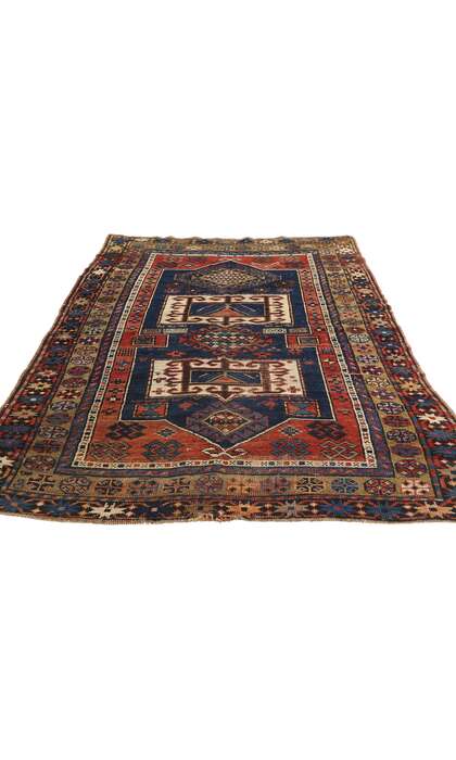 4 x 6 Antique Caucasian Kazak Rug 78786