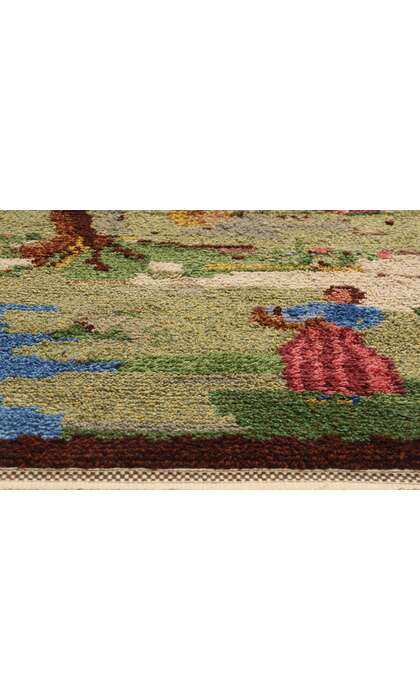 4 x 7 Vintage Swedish Pictorial Rya Rug 78827