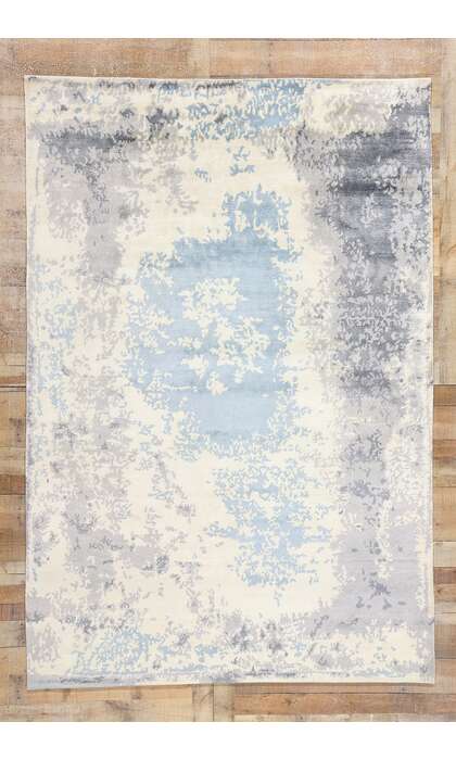 7 x 10 Contemporary Abstract Erased Damask Rug 31138
