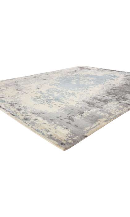 8 x 10 Contemporary Abstract Erased Silk Damask Rug 31137