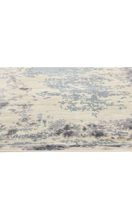 8 x 10 Contemporary Abstract Erased Silk Damask Rug 31137