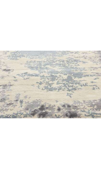8 x 10 Contemporary Abstract Erased Silk Damask Rug 31137