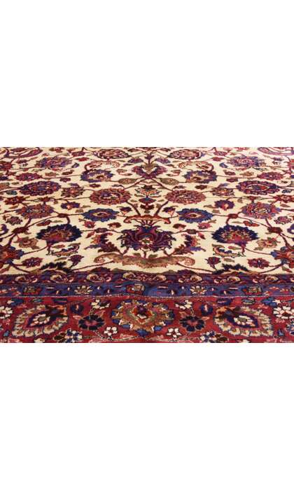 10 x 14 Antique Ivory Persian Mashhad Rug 74041