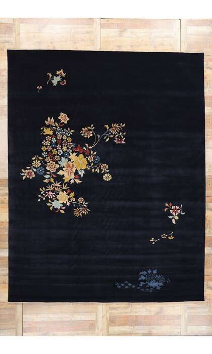 10 x 13 Modern Blue Chinese Art Deco Rug 31318