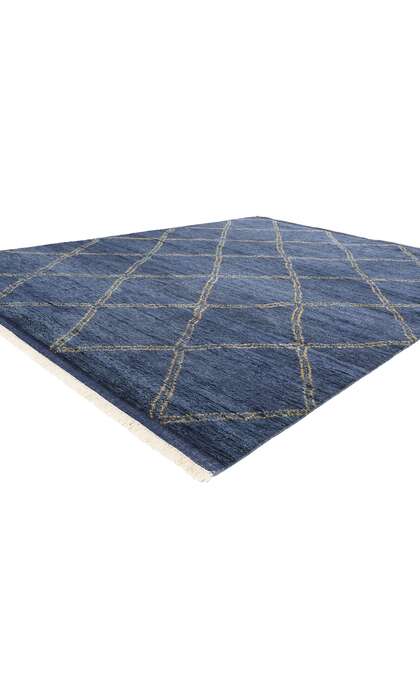 8 x 11 Modern Tribal Dark Blue Moroccan Rug 31222