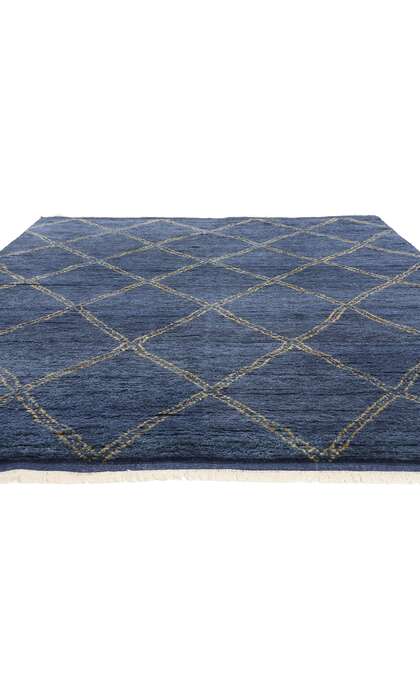 8 x 11 Modern Tribal Dark Blue Moroccan Rug 31222