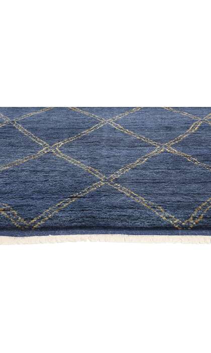 8 x 11 Modern Tribal Dark Blue Moroccan Rug 31222