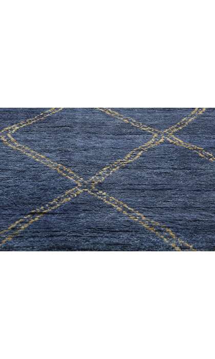 8 x 11 Modern Tribal Dark Blue Moroccan Rug 31222