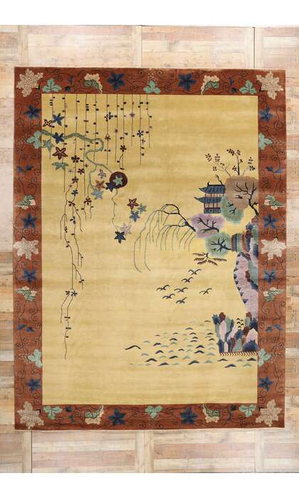 10 x 13 Modern Chinese Art Deco Pictorial Rug 31319