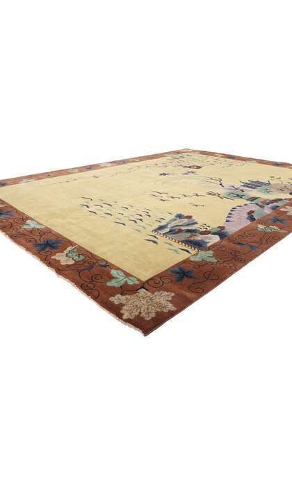 9 x 12 Modern Chinese Art Deco Pictorial Rug 31320