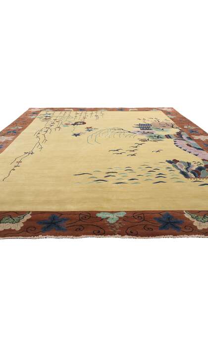 9 x 12 Modern Chinese Art Deco Pictorial Rug 31320