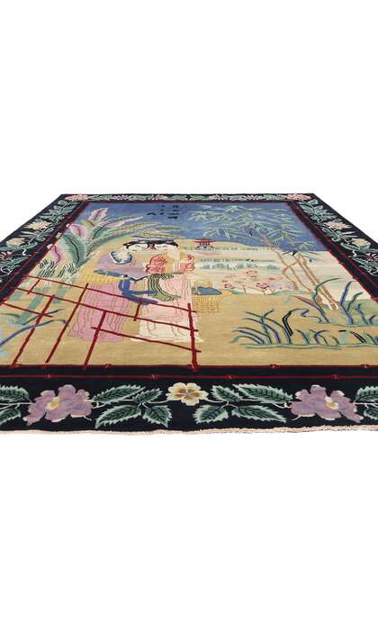 9 x 12 Modern Chinese Art Deco Pictorial Rug 31321