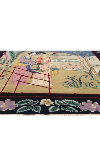 9 x 12 Modern Chinese Art Deco Pictorial Rug 31321