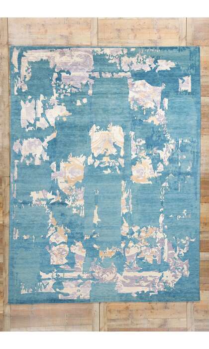 9 x 12 Blue Contemporary Abstract Rug 31043