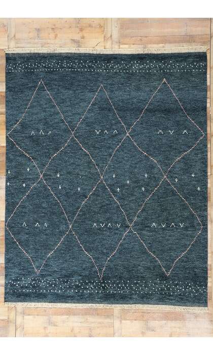 8 x 10 Dark Blue Bohemian Moroccan Rug 31243