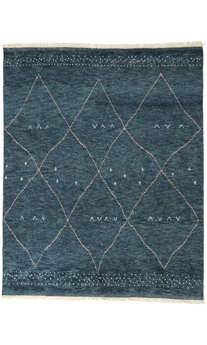 8 x 10 Dark Blue Bohemian Moroccan Rug 31243