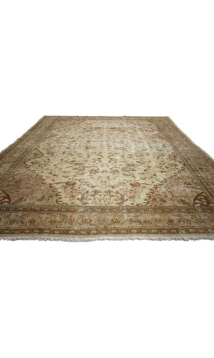 7 x 9 Distressed Antique-Worn Persian Mahal Rug 74939