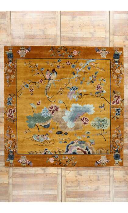 10 x 10 Modern Square Chinese Art Deco Pictorial Rug 31086