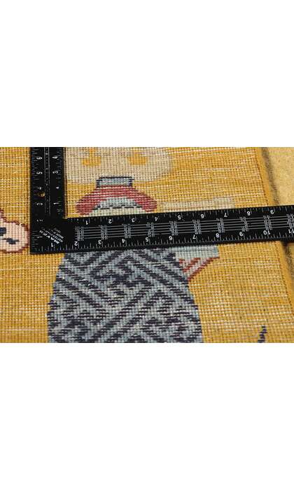 10 x 13 Golden Chinese Art Deco Rug 30920