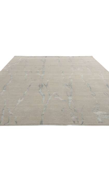 7 x 9 Biophilic Japandi Modern Wool and Silk Rug 31134