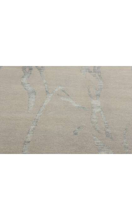 7 x 9 Biophilic Japandi Modern Wool and Silk Rug 31134