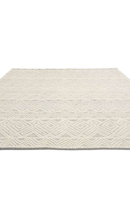 8 x 10 Moroccan Gray Textured High-Low Kilim Rug 31037