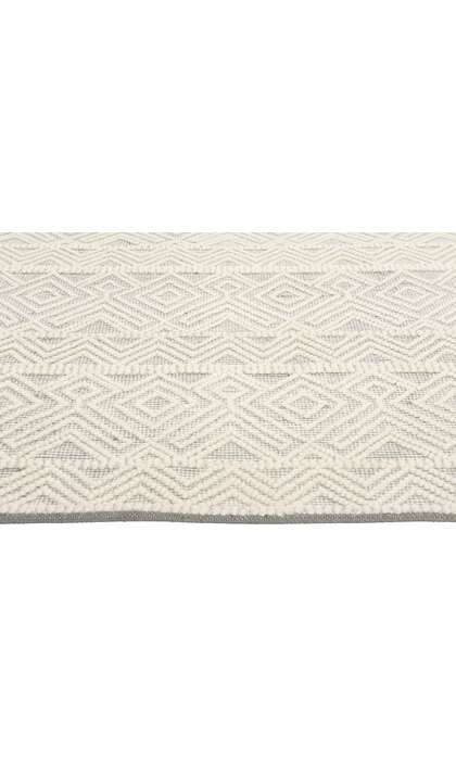8 x 10 Moroccan Gray Textured High-Low Kilim Rug 31037