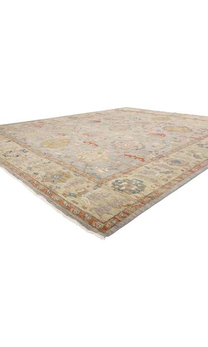 12 x 15 Modern Earth-Tone Oushak Rug 31075