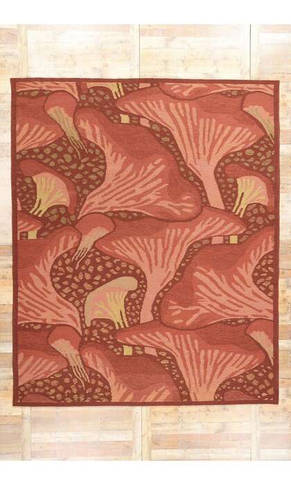 10 x 12 Modern Moser Mushroom Biophilic Kilim Rug 31099