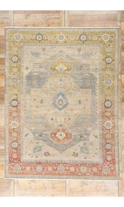 ​9 x 12 Modern Earth-Tone Oushak Rug 31054