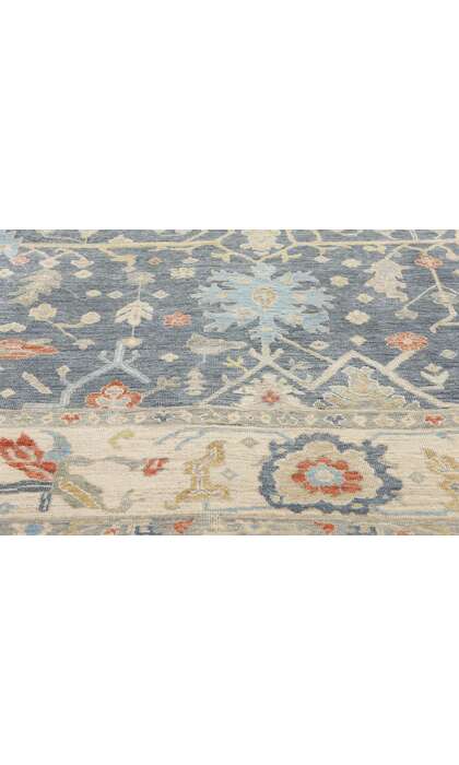 8 x 10 Modern Slate Blue Oushak Rug 31062
