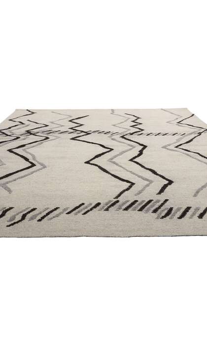 9 x 10 Modern Tribal Gray Moroccan High-Low Rug 31254