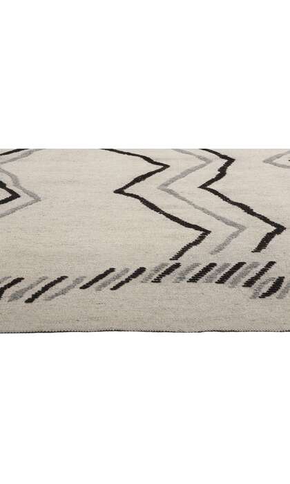 9 x 10 Modern Tribal Gray Moroccan High-Low Rug 31254