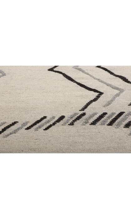 9 x 10 Modern Tribal Gray Moroccan High-Low Rug 31254