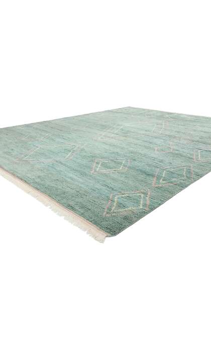 9 x 12 Modern Tribal Light Teal Moroccan Rug 31253