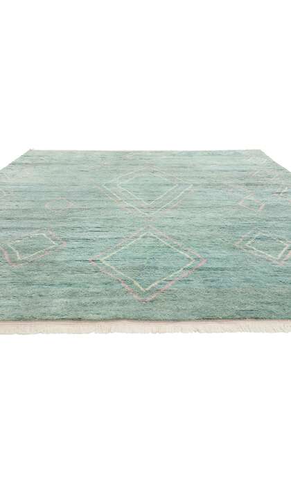 9 x 12 Modern Tribal Light Teal Moroccan Rug 31253