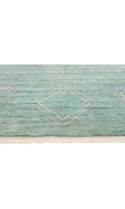 9 x 12 Modern Tribal Light Teal Moroccan Rug 31253