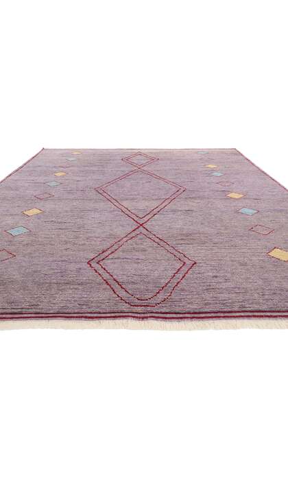 9 x 12 Modern Tribal Purple Boho Moroccan Rug 31080