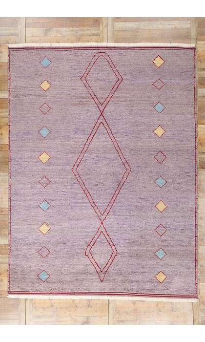 9 x 12 Modern Tribal Purple Boho Moroccan Rug 31080