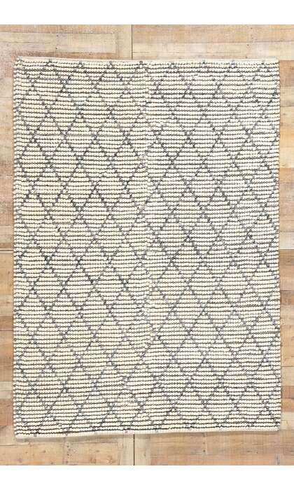 6 x 8 Modern Moroccan Trellis Textured Rug 31050
