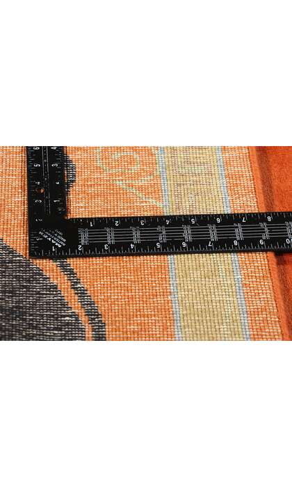 6 x 9 Modern Orange Chinese Art Deco Rug 31322