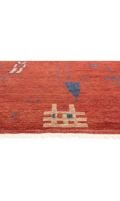 10 x 14 Red Abstract Brutalist Moroccan Rug 31279