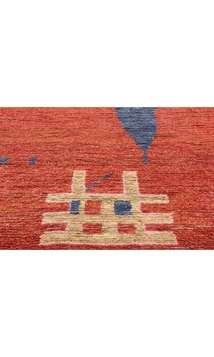 10 x 14 Red Abstract Brutalist Moroccan Rug 31279