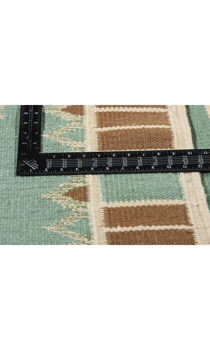 10 x 12 Scandinavian Modern Green Swedish Inspired Kilim Rug 31115