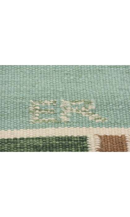 10 x 12 Scandinavian Modern Green Swedish Inspired Kilim Rug 31115