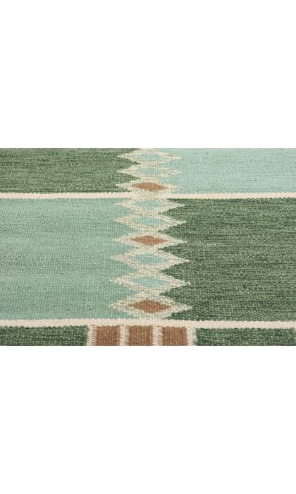 10 x 12 Scandinavian Modern Green Swedish Inspired Kilim Rug 31115