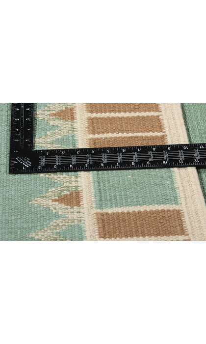 10 x 12 Scandinavian Modern Green Swedish Inspired Kilim Rug 31116