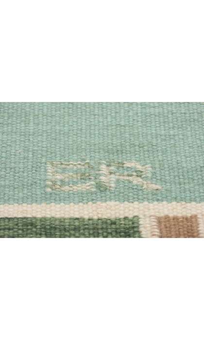 10 x 12 Scandinavian Modern Green Swedish Inspired Kilim Rug 31116