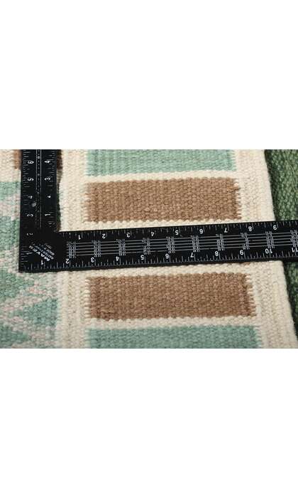 12 x 15 Scandinavian Modern Green Swedish Inspired Kilim Rug 31317