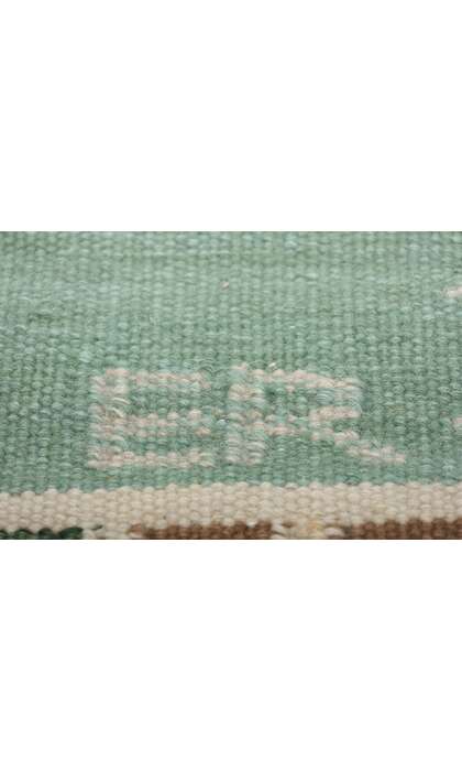 12 x 15 Scandinavian Modern Green Swedish Inspired Kilim Rug 31317